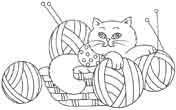 Molde do Gato com Novelo de L